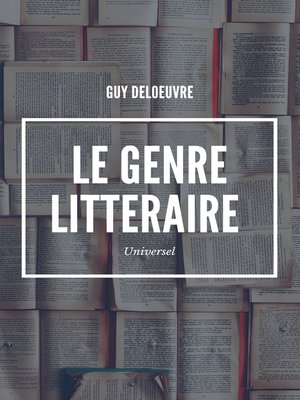 cover image of Le genre littéraire